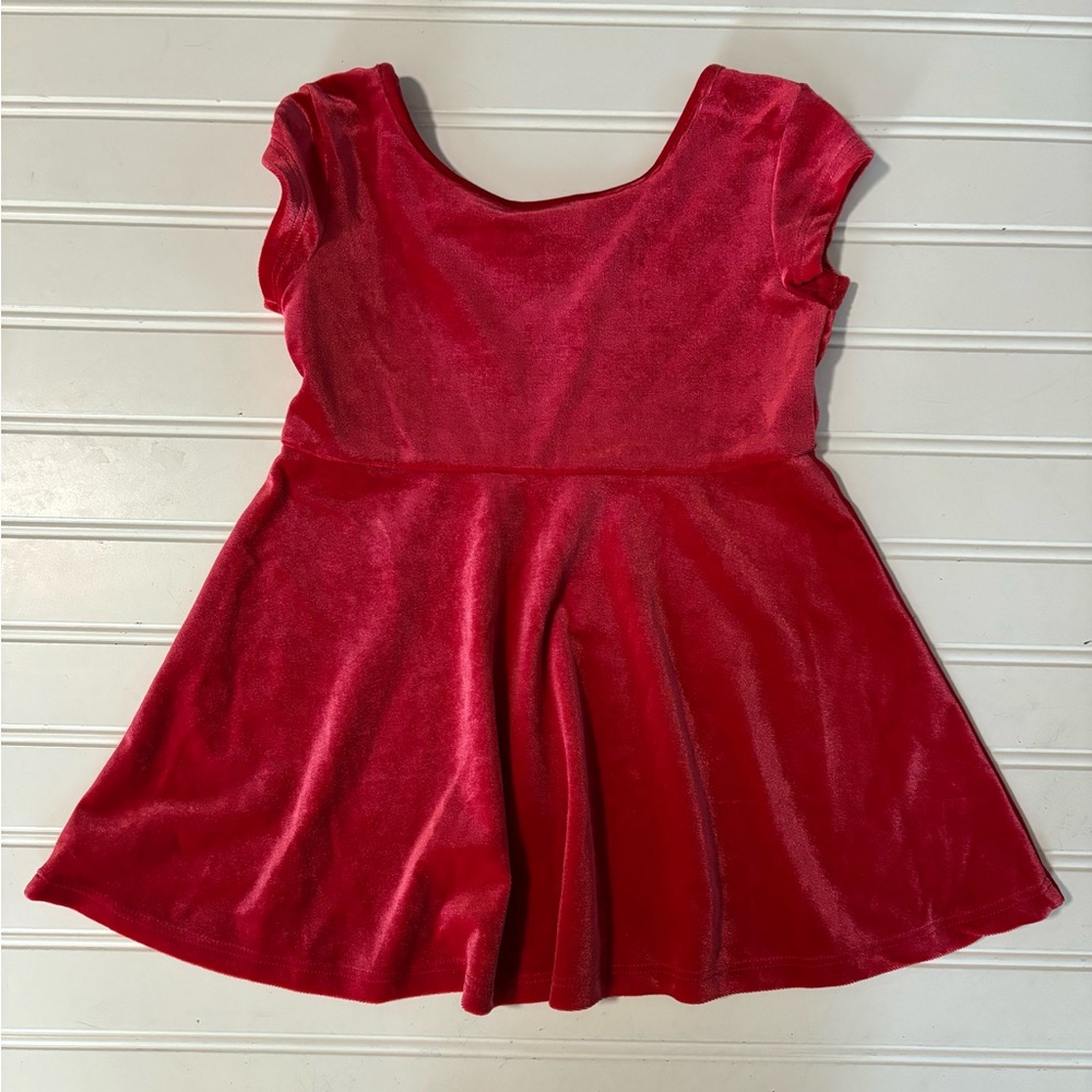 Girls 2T & 3T Velvety Slip On Dresses Short Sleeved New Bright Hot Pink - Picture 2 of 5